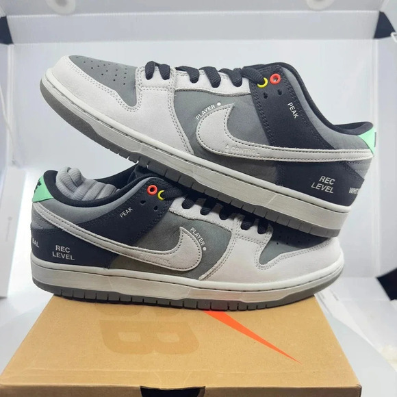 Nike Mens SB Dunk Low Pro ISO Camcorder Sneakers Gray/White Size 9.5 CV1659-001 - Picture 3 of 8